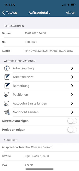TopApp Reparaturauftrag